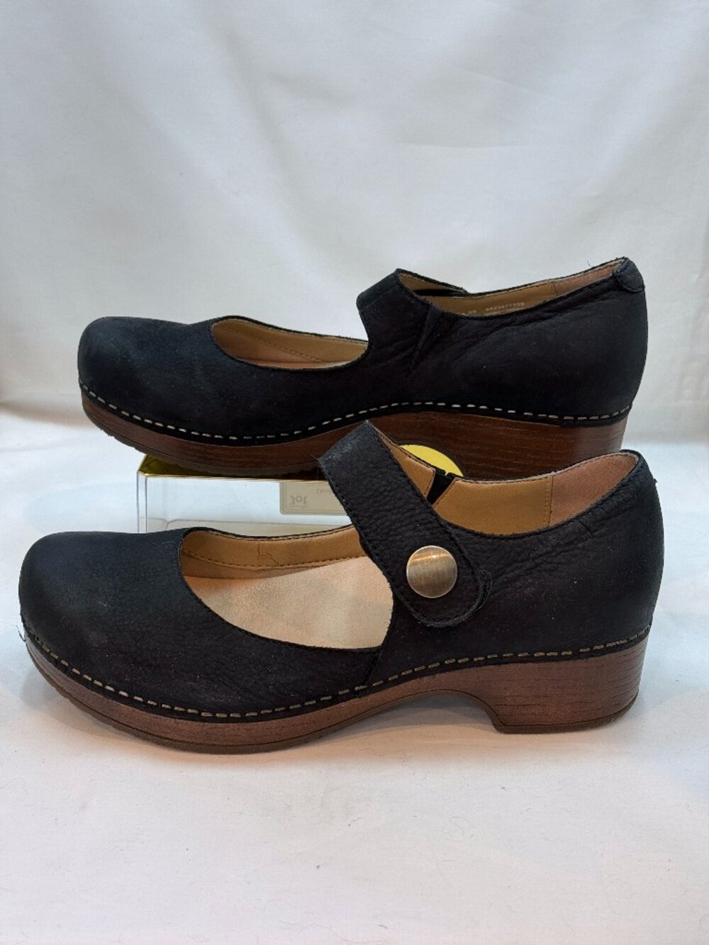 Dansko Beatrice Clogs Size 39 Black Leather Mary Jane Platform Comfort Shoes